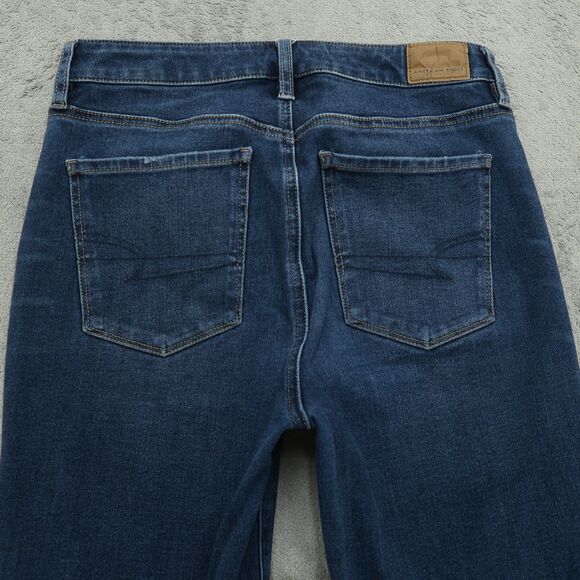 American Eagle Jeans Women's Size 8R Blue Super High-Rise Jegging 28" Inseam - Picture 14 of 16